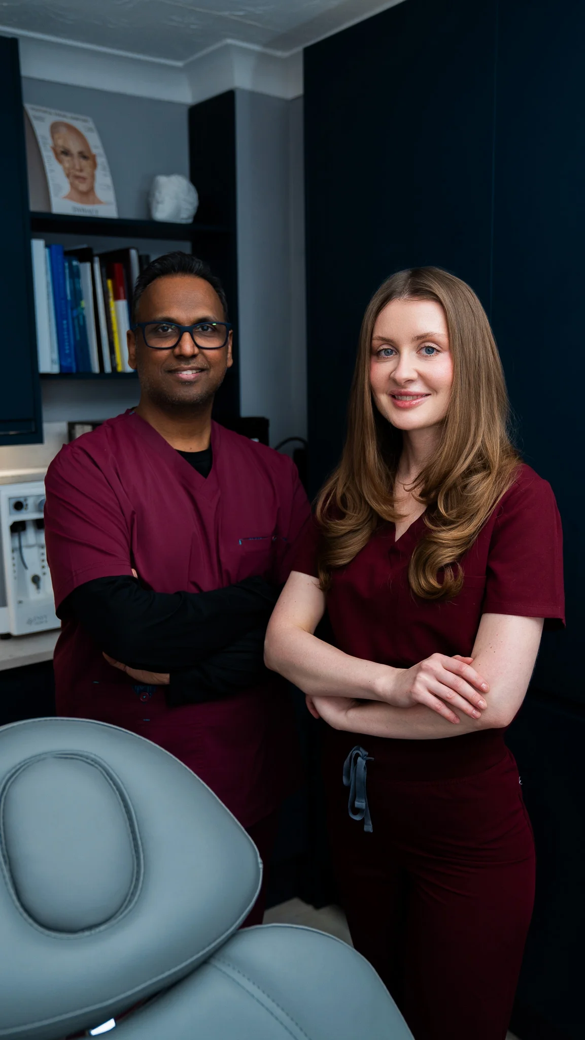 Dr Nick and Lana, Rejuvena’s doctor-led injectables team, at our Bedford clinic