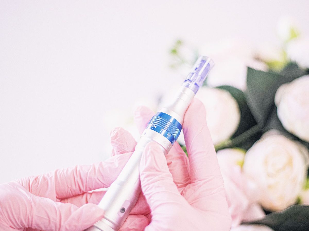 Illustrative stock photo of a microneedling pen device — SkinPen microneedling can help disperse post-acne pigment, Bedford