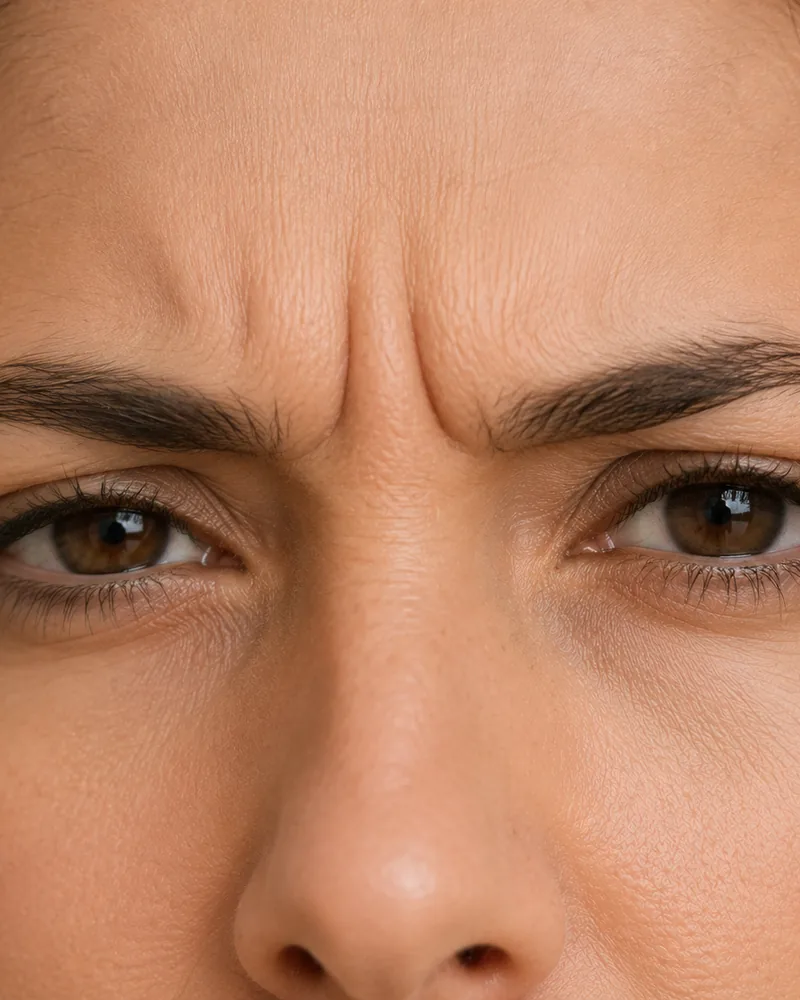 Natural image showing frown lines (the 11s)
