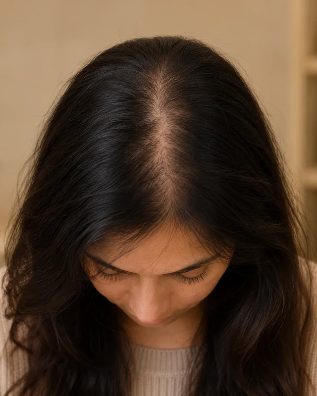 Natural image showing low hair density / volume
