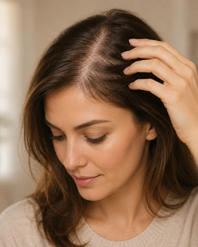 Natural image showing thinning hair
