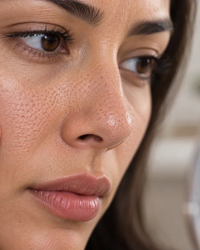 Natural image showing enlarged pores