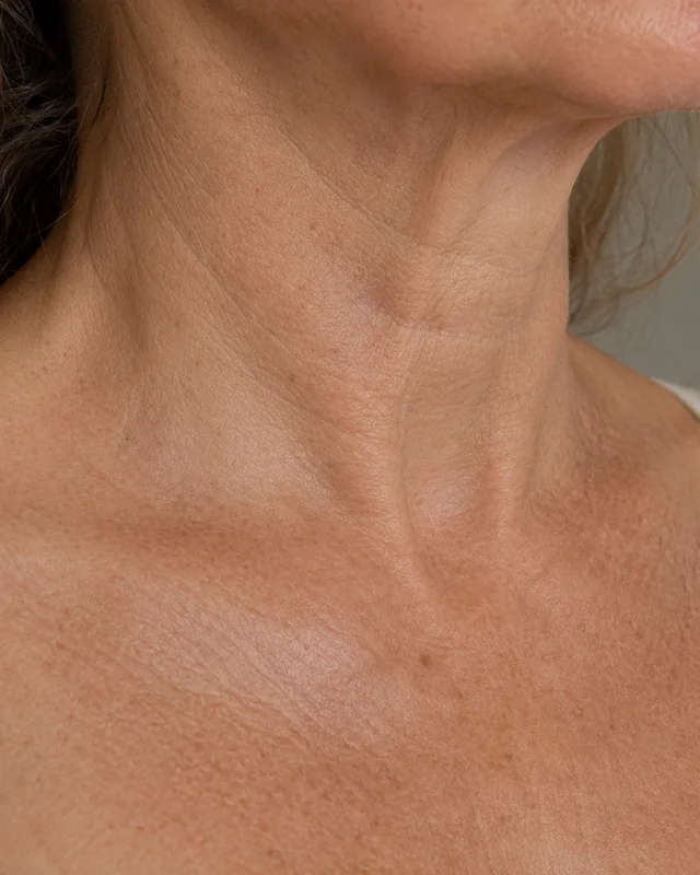 Natural image showing neck & décolletage
