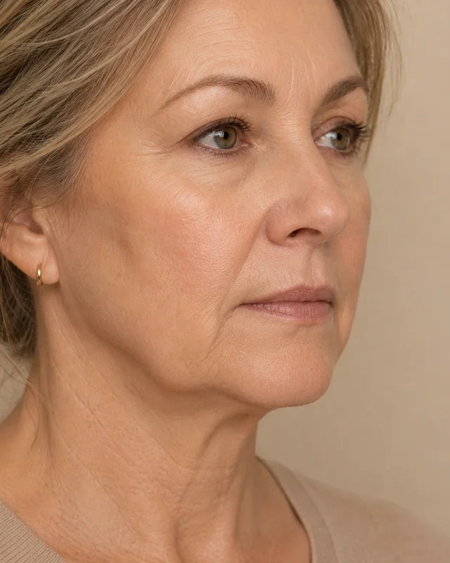 Natural image showing skin laxity & firmness