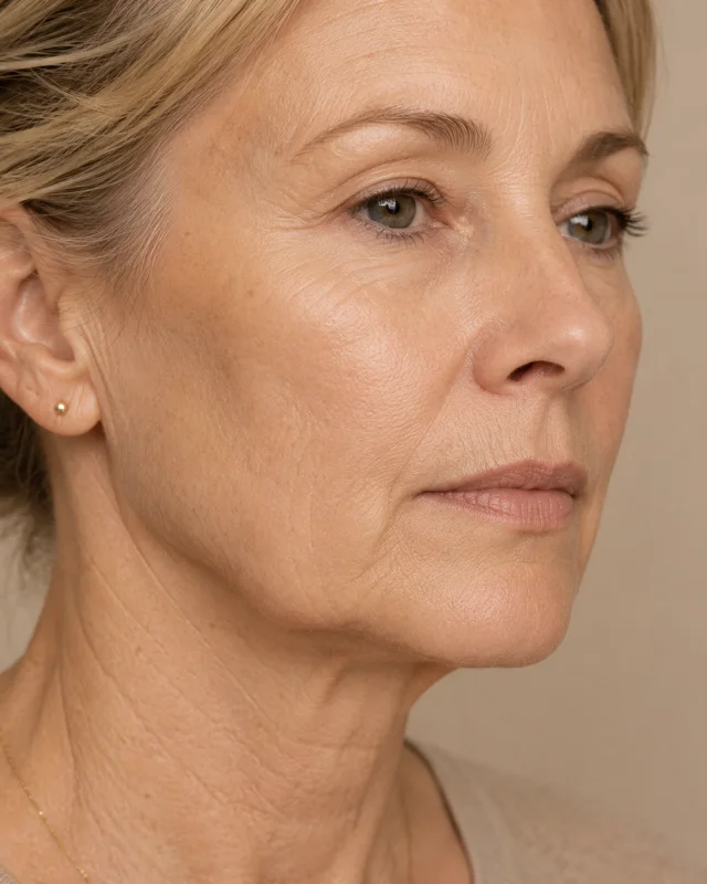 Natural image showing skin laxity & firmness