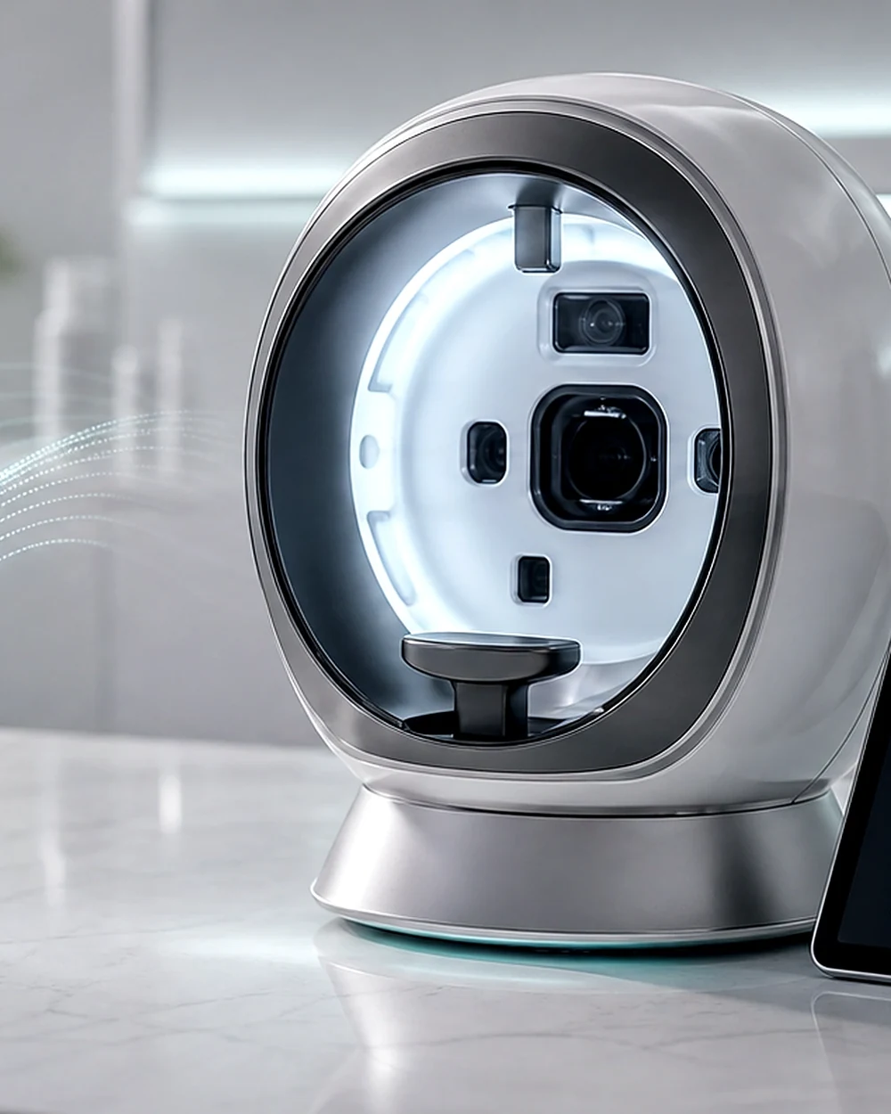 An advanced skin-analysis imaging scanner used for doctor-led skin assessments at Rejuvena Clinic, Bedford