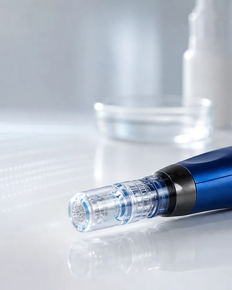 SkinPen microneedling device used to treat scar texture at Rejuvena Clinic in Bedford