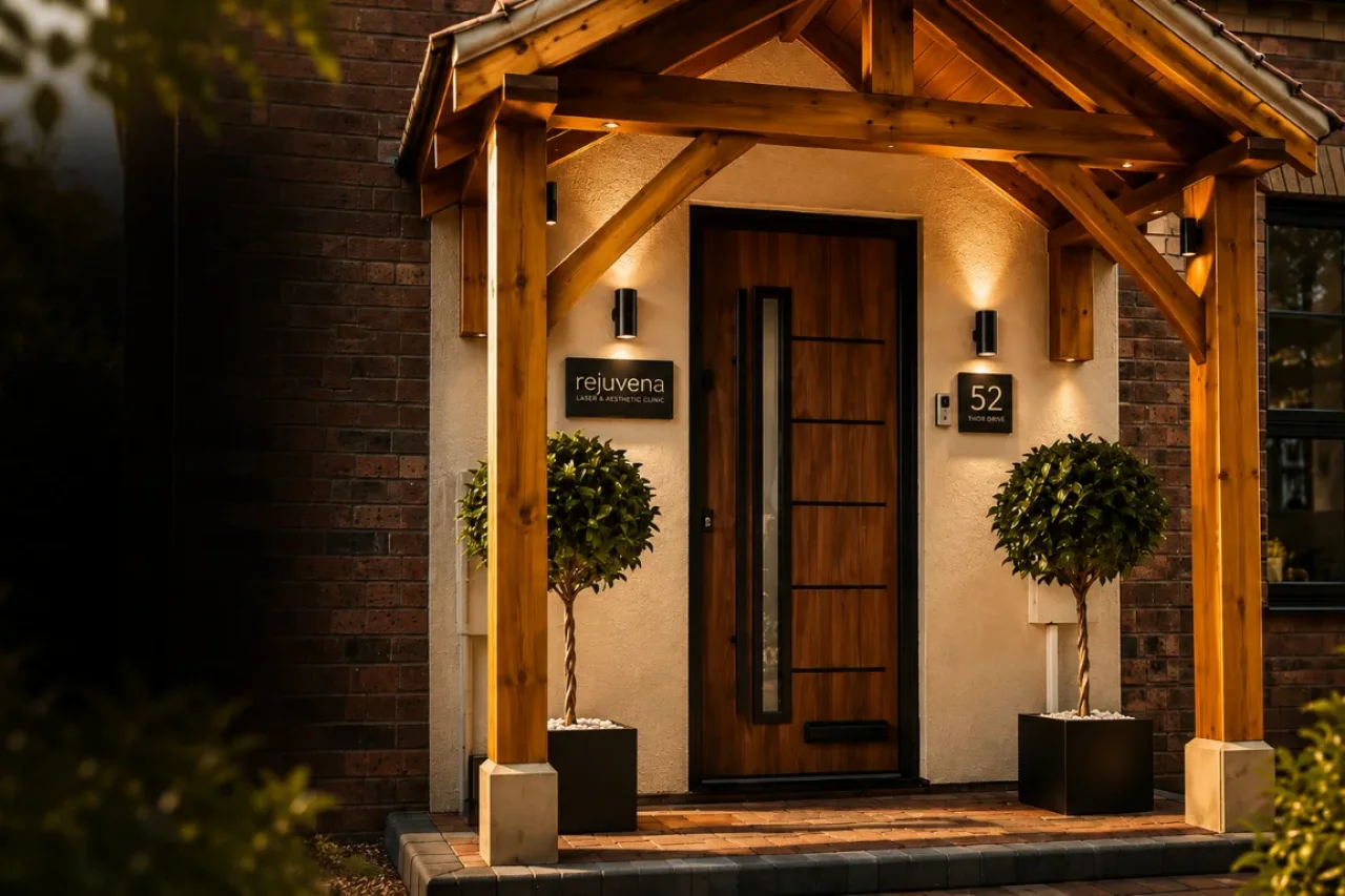 Rejuvena Laser & Aesthetic Clinic entrance, 52 Thor Drive, Bedford MK41 0WP