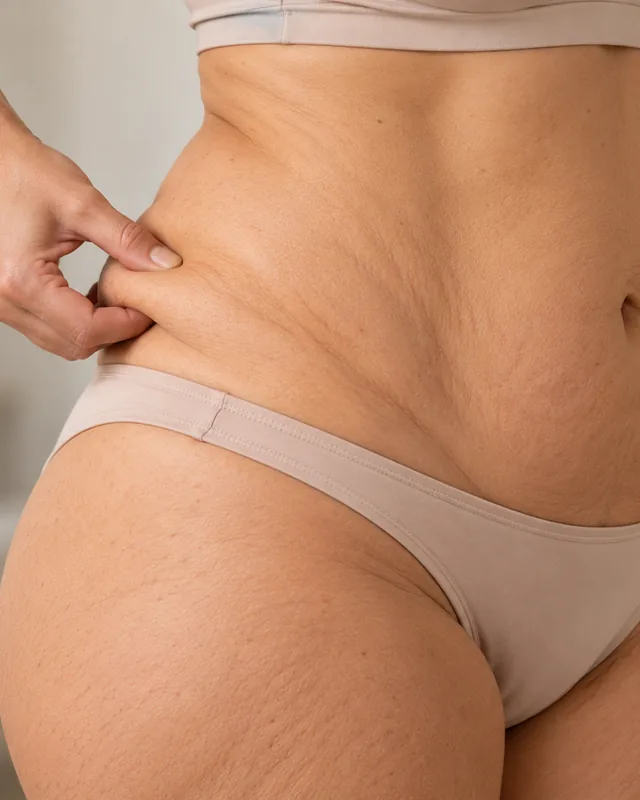 Natural image showing thigh and flank contour