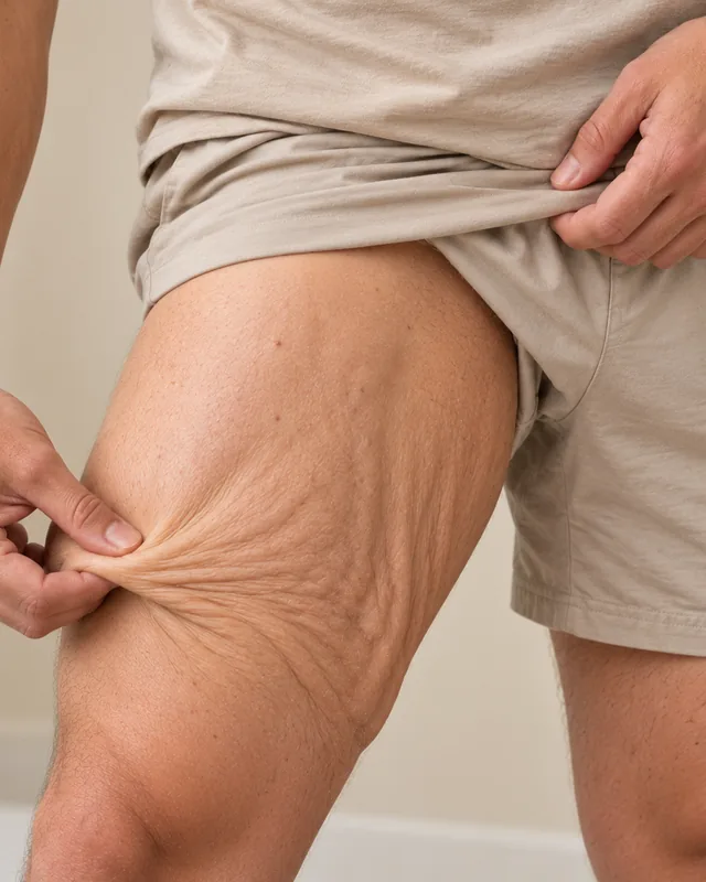 Natural image showing loose skin after weight loss