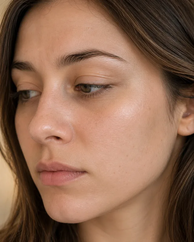Natural image showing dull, tired skin
