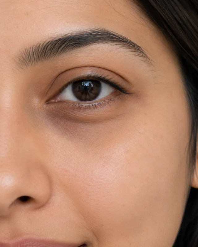 Natural image showing under-eye circles & hollows